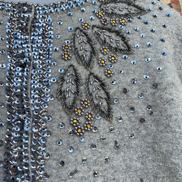Beautiful wool beaded vintage sweater blazer jacket. - Picture 7 of 8